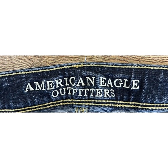 American Eagle Jeans Womens 18 Blue Measures 36X26 Super Skinny Super Stretch - Picture 4 of 10